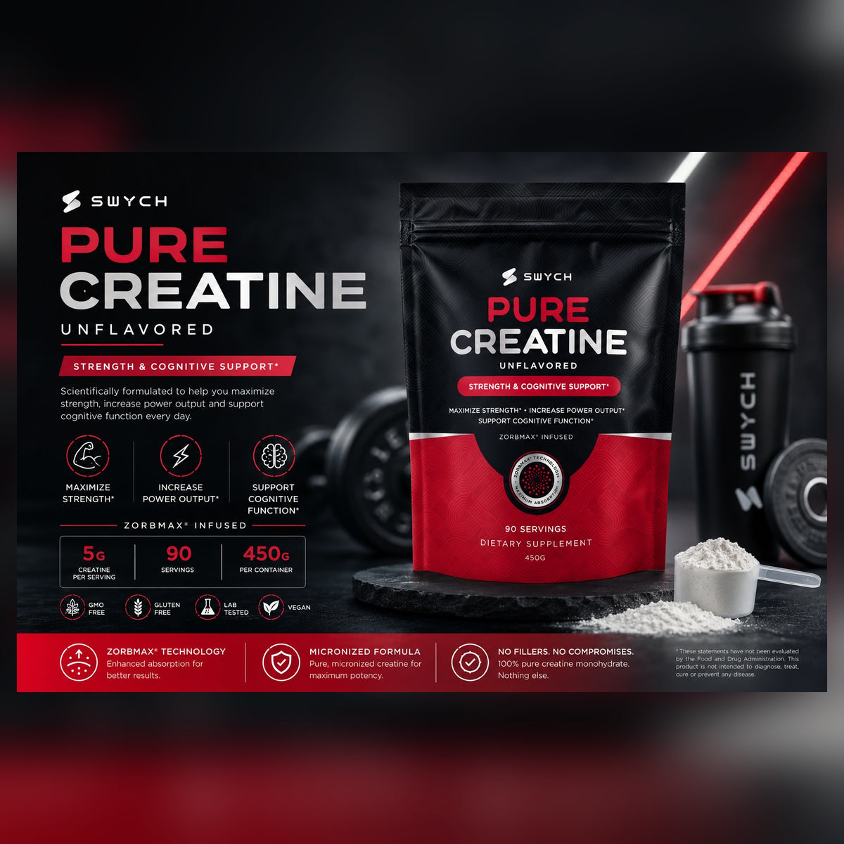 Pure Creatine – Unflavored