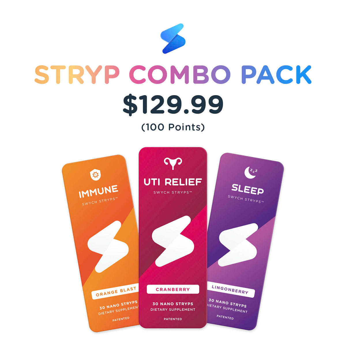 STRYP Combo Pack - Immune, Cranberry Urinary Support, Sleep