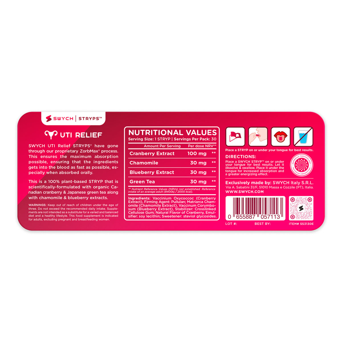 Cranberry Urinary Support STRYPS